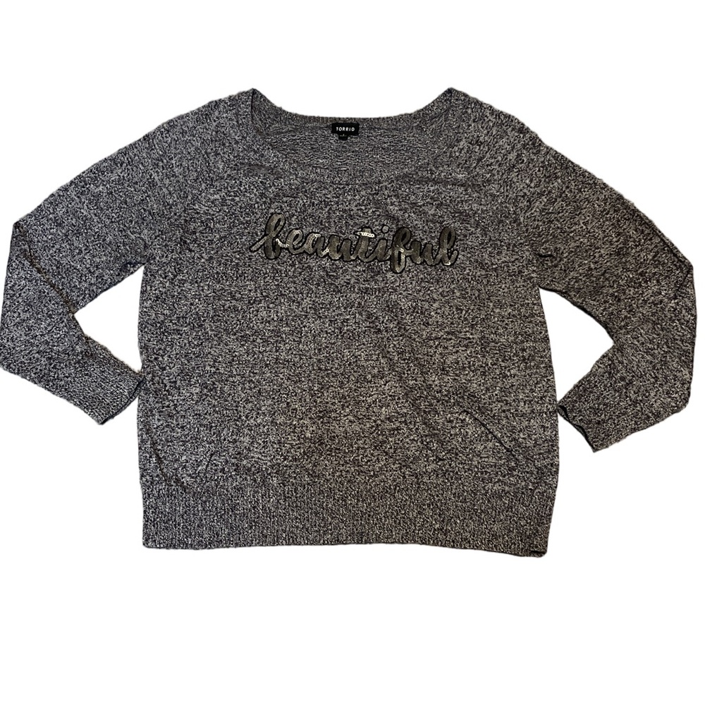 Torrid Gray ‘beautiful' sequence knitted Women’s sweater 1X